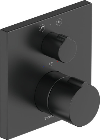 Bathtub thermostat for concealed installation, C15200017046 Black Matt, Flow rate (3 bar): 20,5 l/min, 150x150 mm