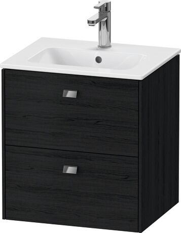 挂壁式浴柜, BR432701016 黑色橡木 哑光, 饰面, 把手 镀铬