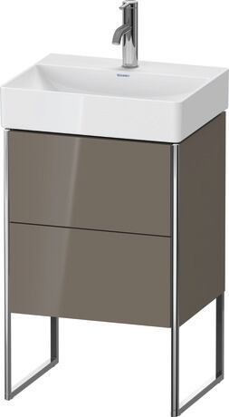 Vanity unit floorstanding, XS443808989 Flannel Grey High Gloss, Lacquer