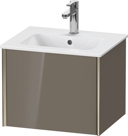 挂壁式浴柜, XV42150B189 法兰绒灰色 高光, 清漆, 包边: 香槟色