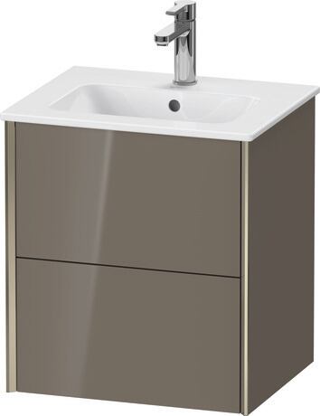 挂壁式浴柜, XV43150B189 法兰绒灰色 高光, 清漆, 包边: 香槟色