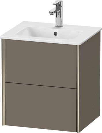 挂壁式浴柜, XV43150B190 法兰绒灰色 哑光缎面, 清漆, 包边: 香槟色