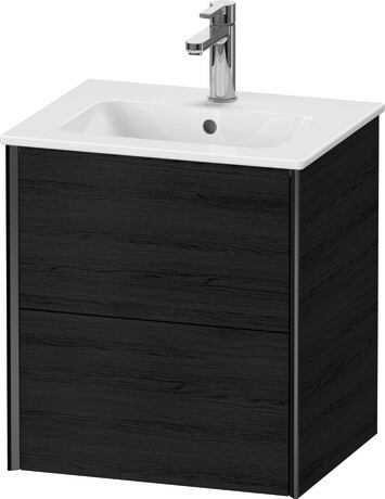 Meuble sous lavabo suspendu, XV43150B216 Chêne noir mat, Décor, Profilé: Noir