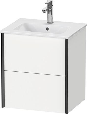 Meuble sous lavabo suspendu, XV43150B218 Blanc mat, Décor, Profilé: Noir