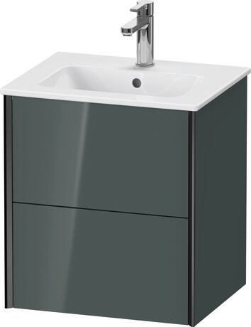 Vanity unit wall-mounted, XV43150B238 Dolomite Gray High Gloss, Lacquer, Profile: Black
