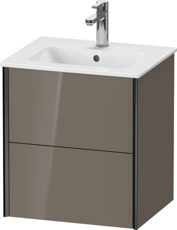 Vanity unit wall-mounted, XV43150B289 Flannel Grey High Gloss, Lacquer, Profile: Black