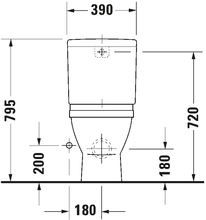 Golvstående WC för kombination, 012609