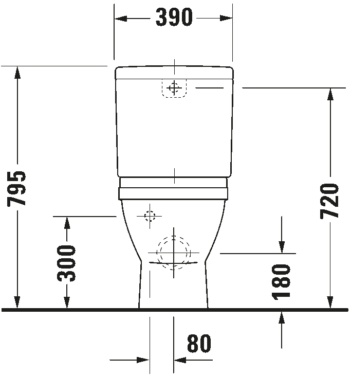 Inodoro de pie para tanque bajo, 012809