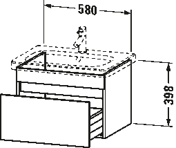 Waschtischunterbau wandhängend, DS6380
