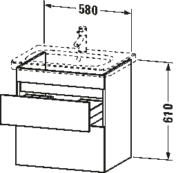 Vægmonteret vaskeskab, DS6480