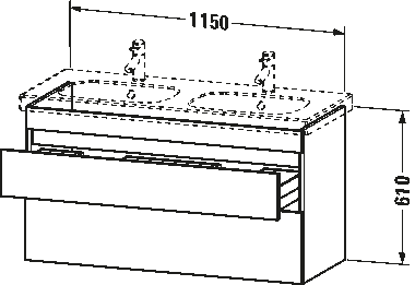 Závěsná skříňka pod umyvadlo, DS6486