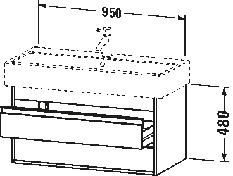 Mosdó alá építhető alsószekrény, falon függő, KT6638