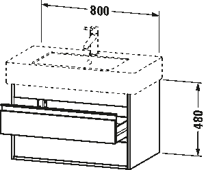 Vægmonteret vaskeskab, KT6640