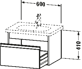 Mosdó alá építhető alsószekrény, falon függő, KT6670