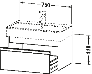 Mosdó alá építhető alsószekrény, falon függő, KT6687