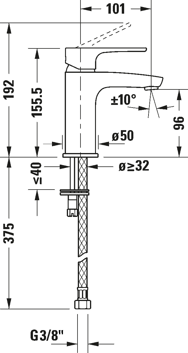 Single lever basin mixer S, B11010002