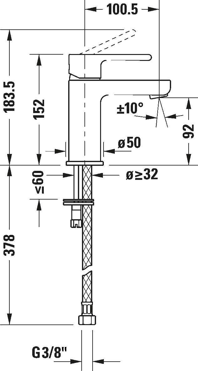 Mezclador monomando para lavabo S, B21010002