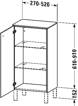 Semi-tall cabinet Individual, BR1340 L/R