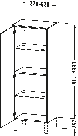 ארונית בגובה בינוני יחיד, BR1341 L/R