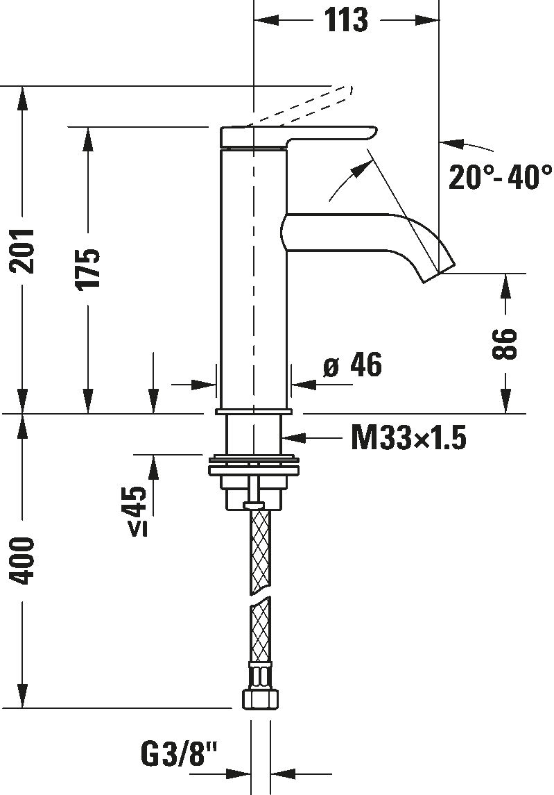 Mezclador monomando para lavabo M, C11020002