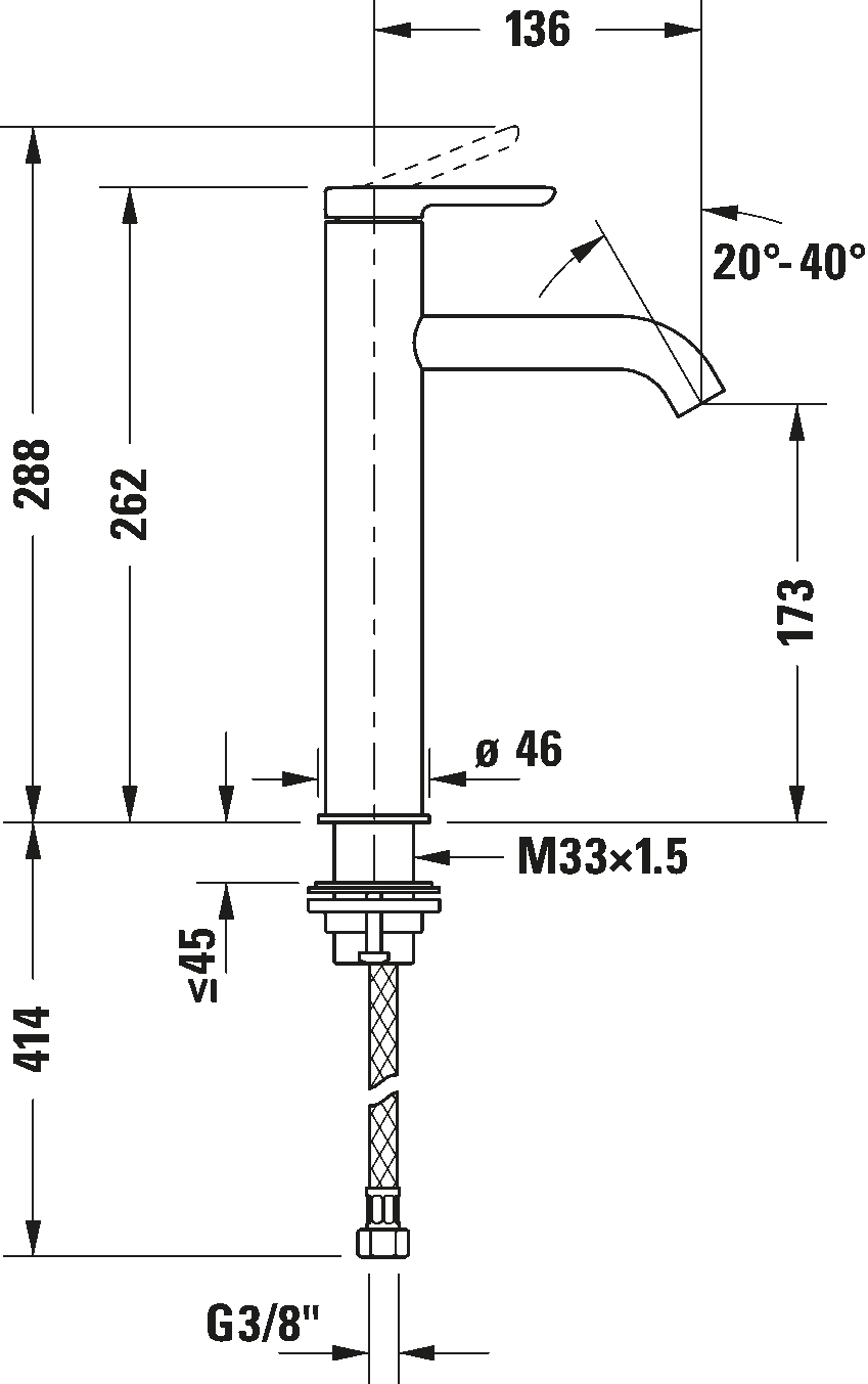 Einhebel-Waschtischmischer L, C11030002