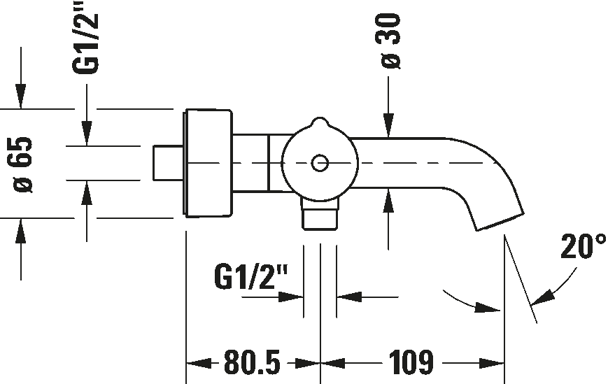Badekartermostat for avdekket montering, C15220000