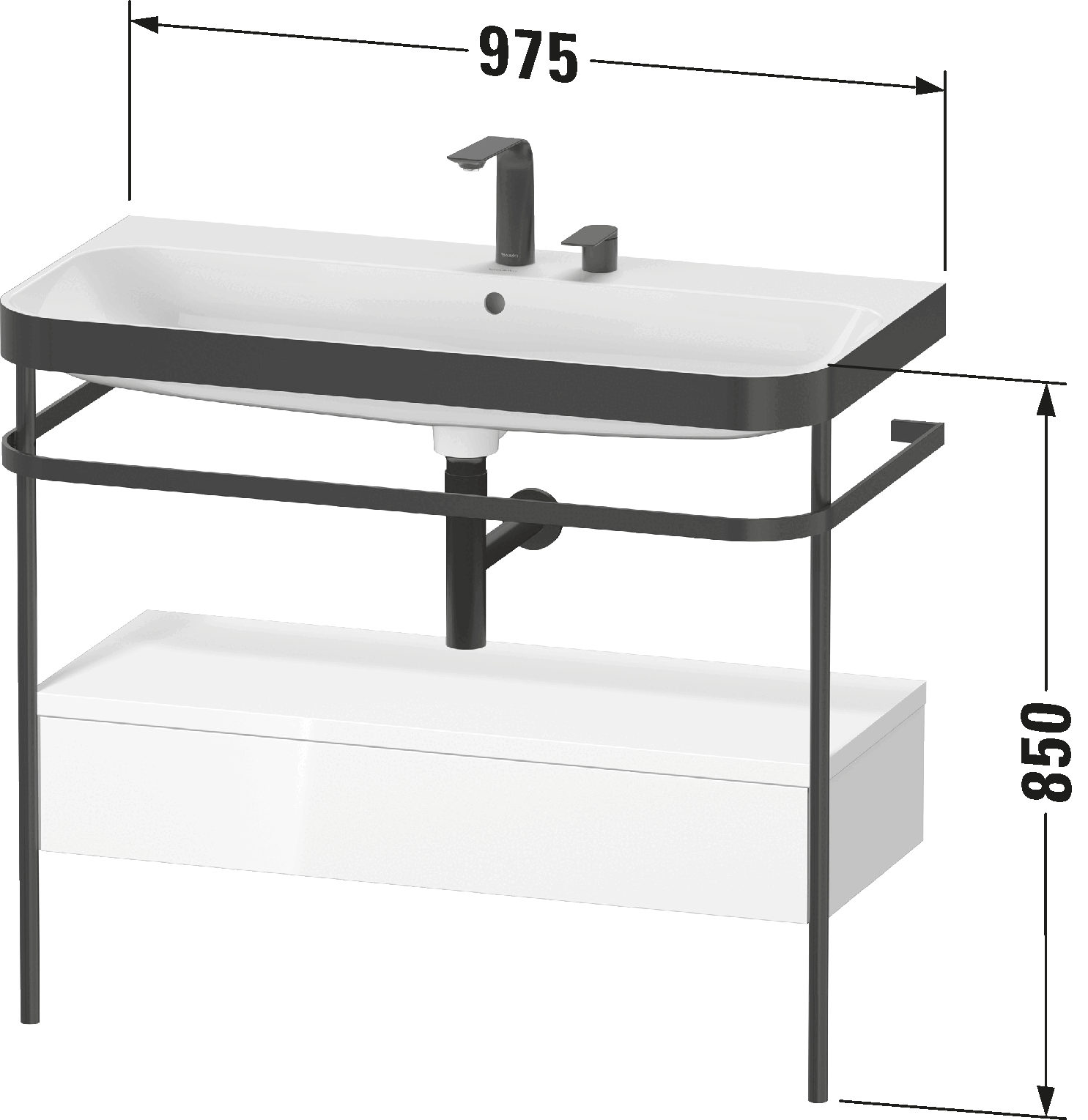 c-bonded set with metal console and drawer, HP4743 E/N/O