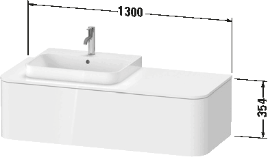 Meuble sous lavabo suspendu pour plan de toilette, HP4942 L/M/R