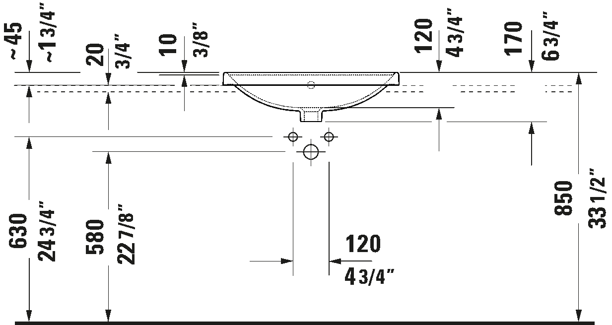 Inbouwwastafel, 035760