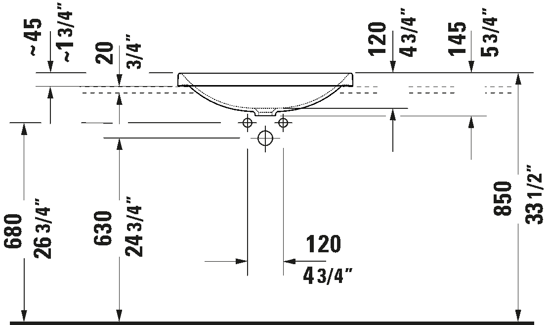 Inbouwwastafel, 035860