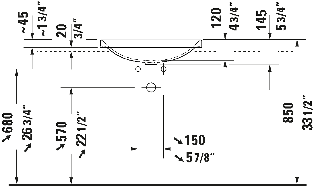 Inbouwwastafel, 035860