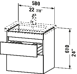 Waschtischunterbau wandhängend, DS6480