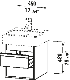 Vægmonteret vaskeskab, KT6635