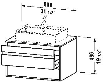 Console wastafelonderbouw hangend, KT6654