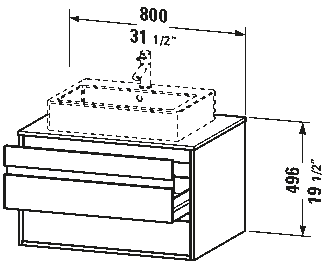 Mueble bajo lavabo para encimera, KT6654