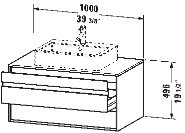 Mueble bajo lavabo para encimera, KT6655