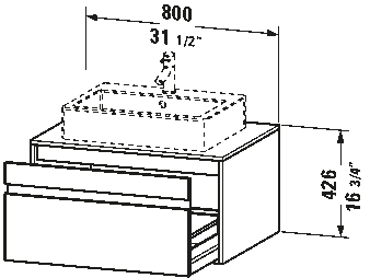 Console wastafelonderbouw hangend, KT6694