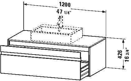 Console wastafelonderbouw hangend, KT6696