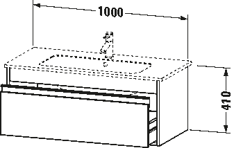 Mosdó alá építhető alsószekrény, falon függő, KT6420