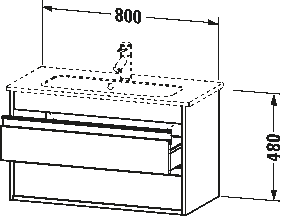 Mosdó alá építhető alsószekrény, falon függő, KT6453