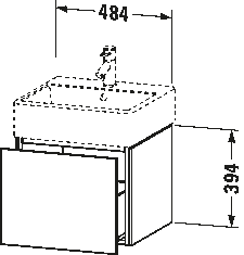 Mosdó alá építhető alsószekrény, falon függő, LC6174