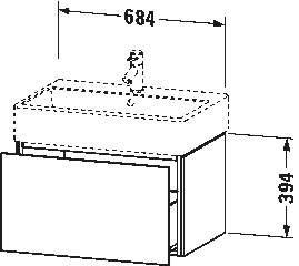 Mosdó alá építhető alsószekrény, falon függő, LC6176