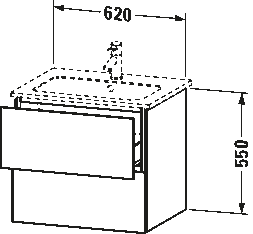 Mosdó alá építhető alsószekrény, falon függő, LC6240