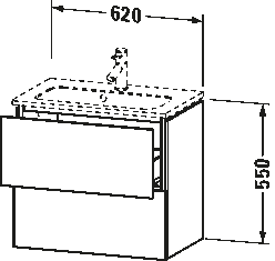 Mosdó alá építhető alsószekrény, falon függő, LC6256
