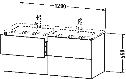 Mosdó alá építhető alsószekrény, falon függő, LC6259