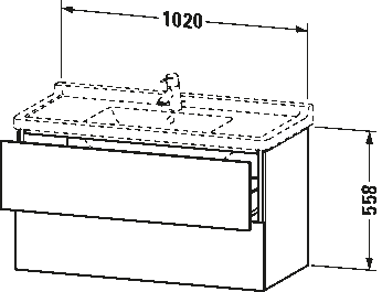 Mosdó alá építhető alsószekrény, falon függő, LC6266