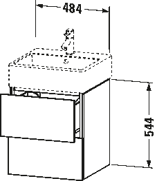 Mosdó alá építhető alsószekrény, falon függő, LC6274