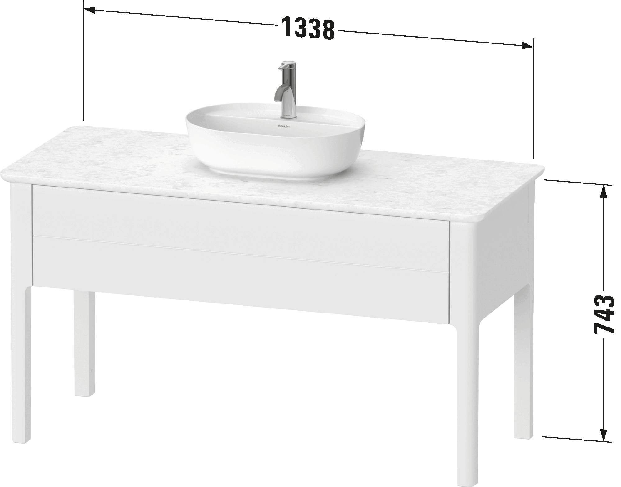 Mueble bajo lavabo al suelo con encimera, LU9561