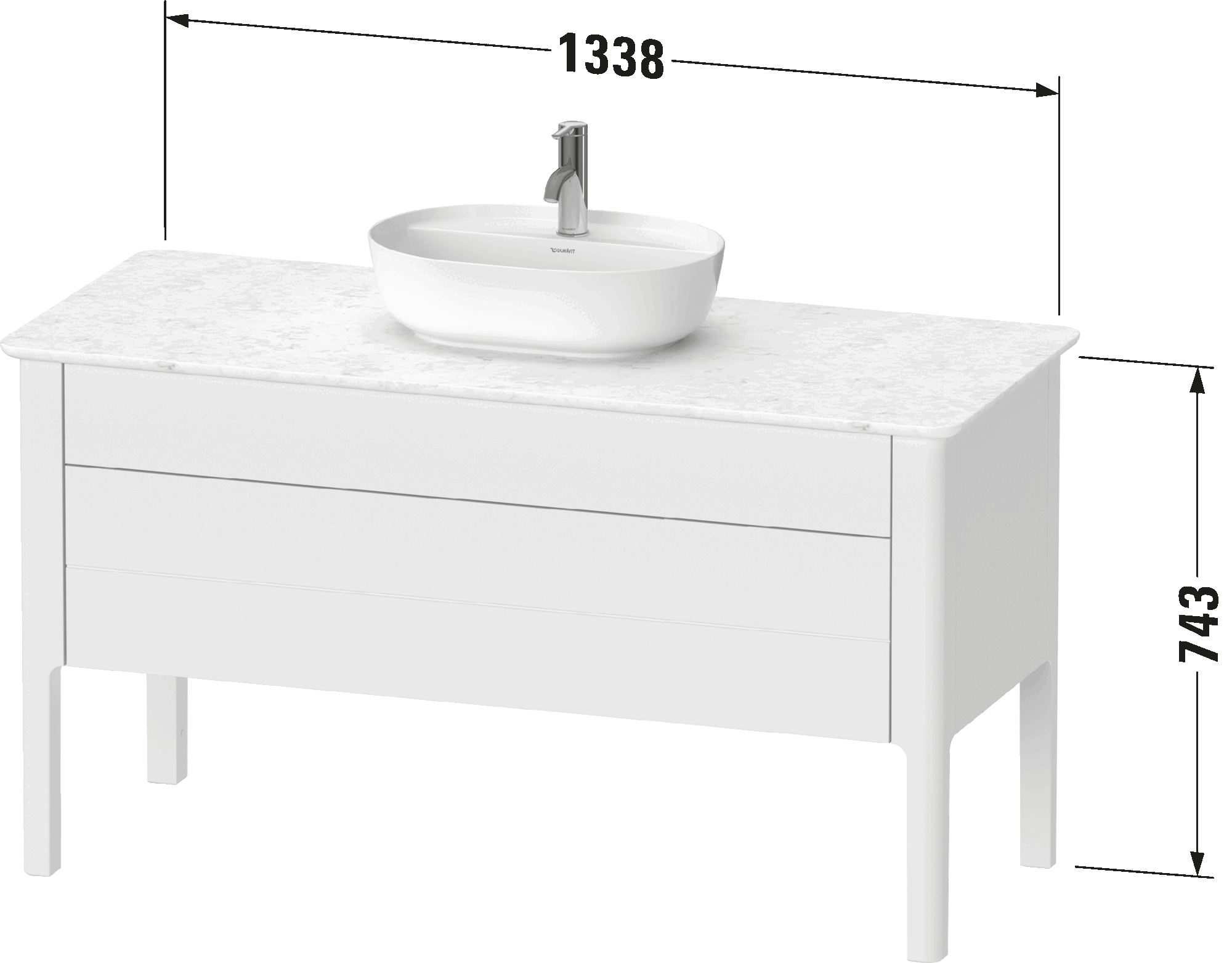 Mueble bajo lavabo al suelo con encimera, LU9566
