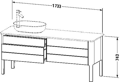 Console wastafelonderbouw staand, LU9568 L/R